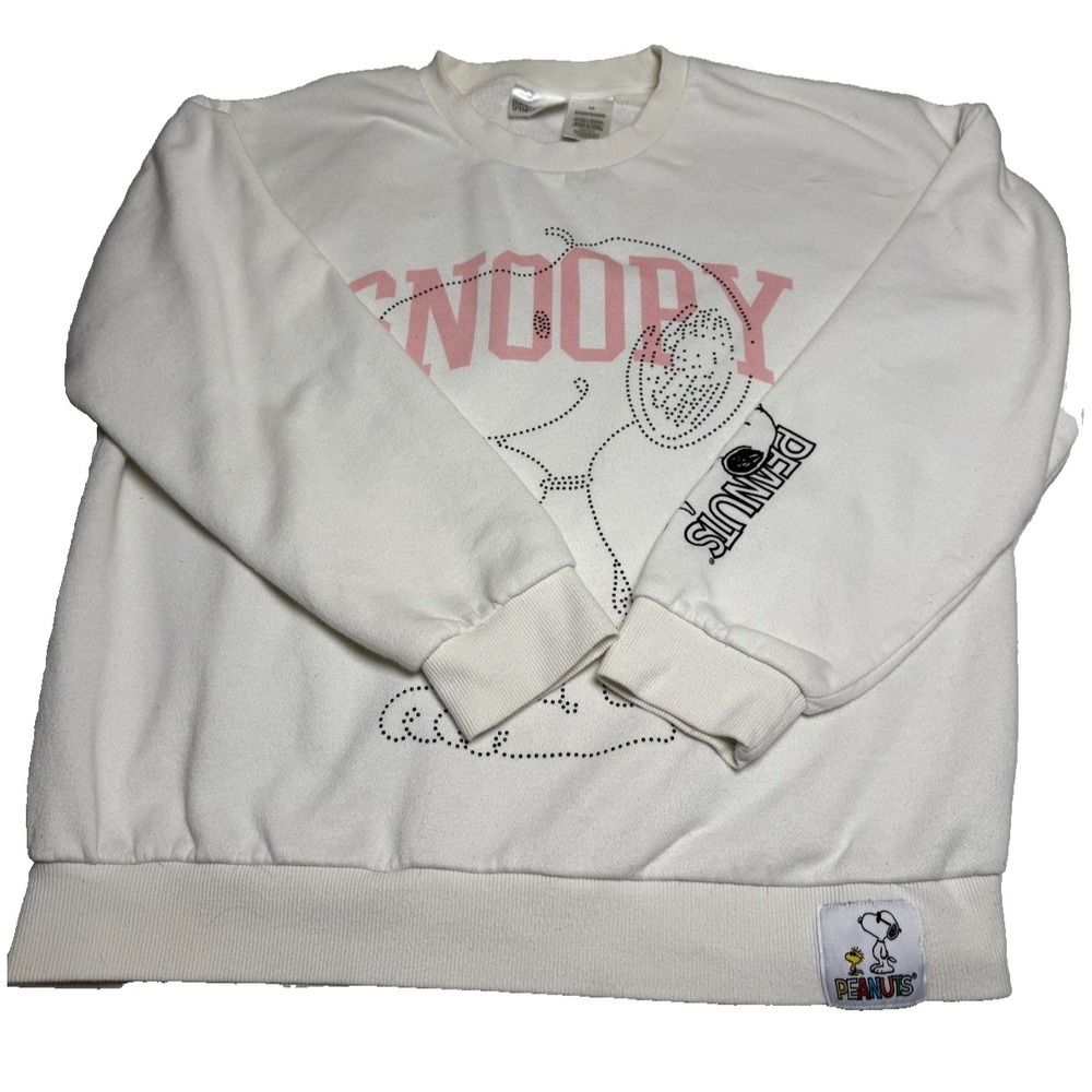 Peanuts Snoopy white graphic‎ long sleeve sweatshirt casual Size Medium